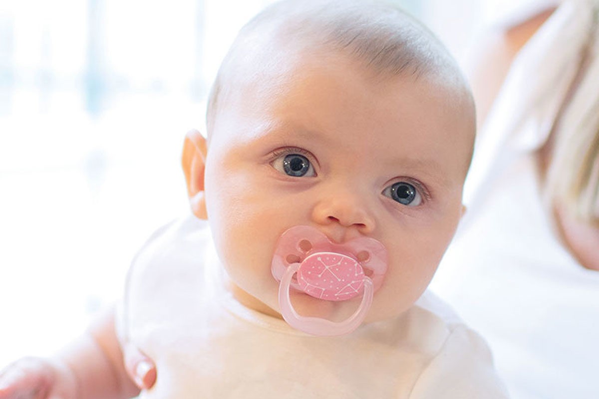 Baby with Advantage Pacifier in mouth