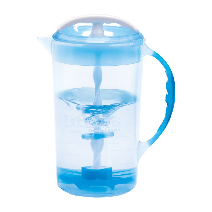 Dr. Brown's Baby Formula Mixing Pitcher with Adjustable Stopper, Locking  Lid, & No Drip Spout, 32oz, BPA Free, Blue