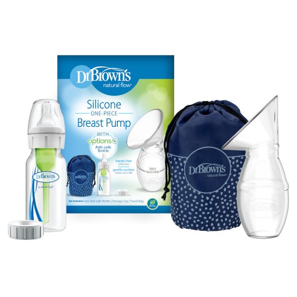 Product and packaging image of the Silicone One-Piece Breast Pump
