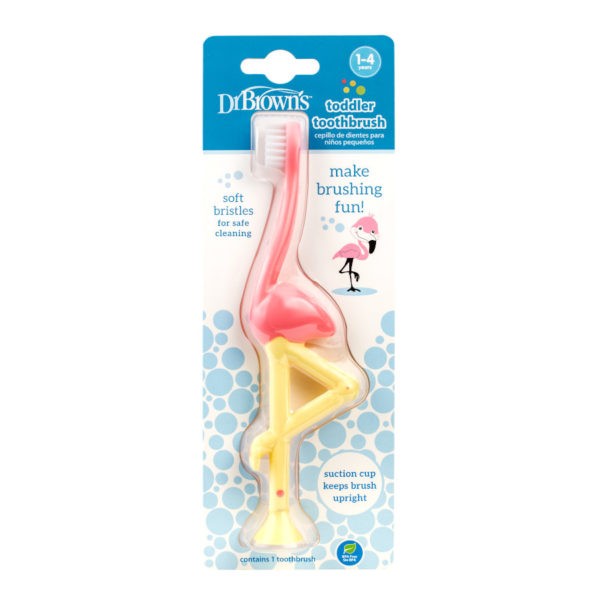 Product image of pink flamingo toddler toothbrush