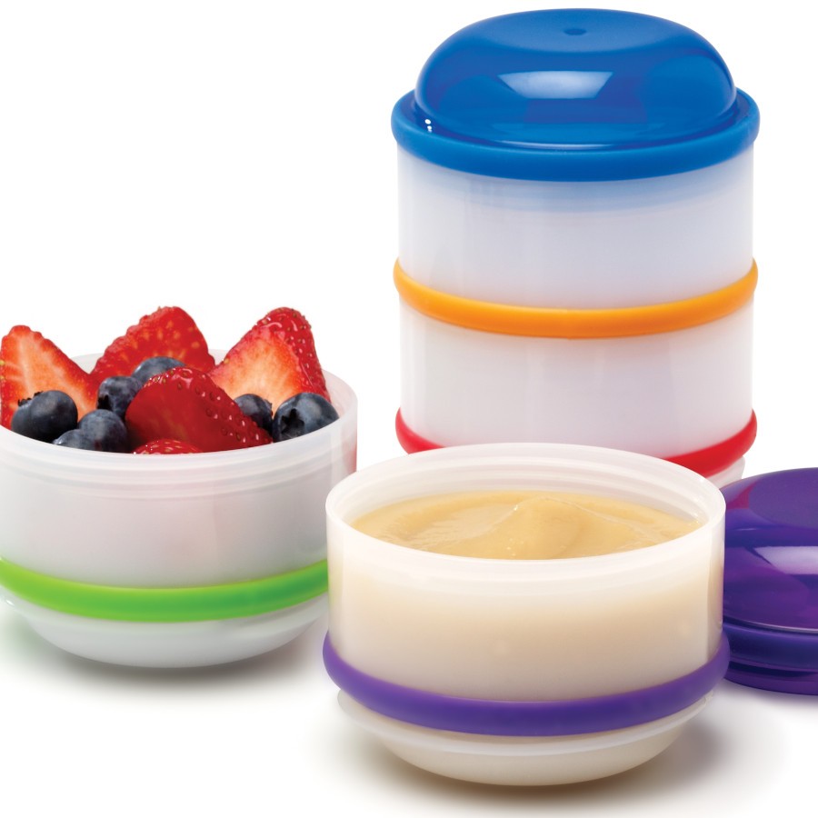 Re-Play Made in USA Snack Stack - 2 Pack Stackable Snack Containers for  Kids with Clear Travel Lid and Handle - Microwave, Dishwasher and Freezer  Safe