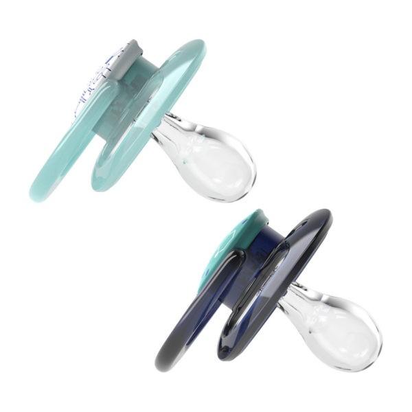 Blue Chemistry Pacifiers, Side View