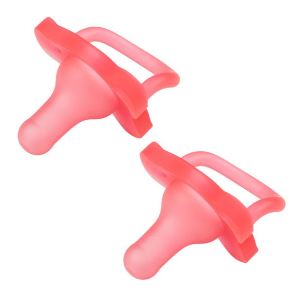 Product image of two pink HappyPaci pacifiers