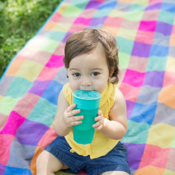 Toddler with Straw Sippy Cup