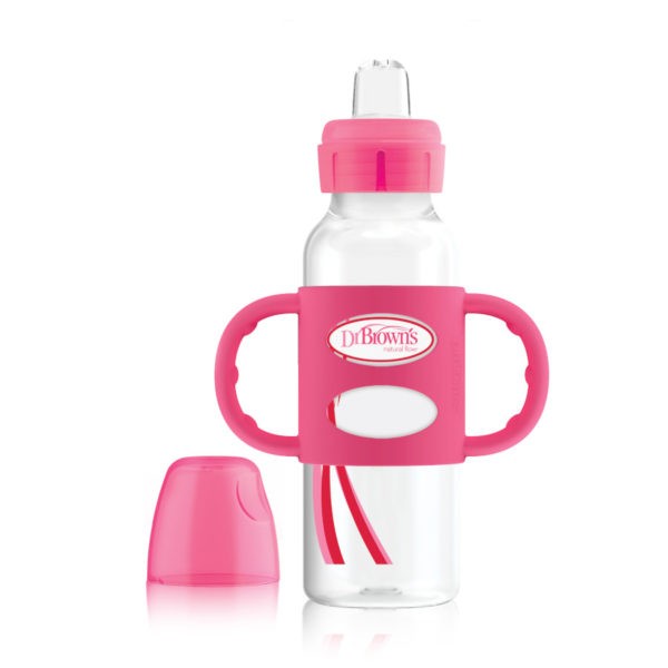 Dr. Brown's Options+ Sippy Bottle with Silicone Handles, Pink