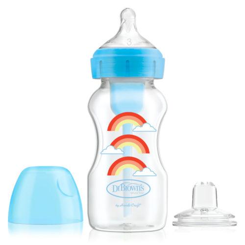 Dr. Brown’s Natural Flow® Anti-Colic Options+™ Wide-Neck Sippy Bottle Starter Kit, 9oz/270mL