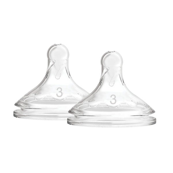 Dr. Brown's Options+ Wide-Neck Bottle Nipple, Level 3 (6m+, Fast Flow), 2 Count