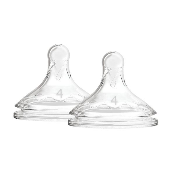 Dr. Brown's Options+ Wide-Neck Bottle Nipple, Level 4 (9m+, Fastest Flow), 2 Count