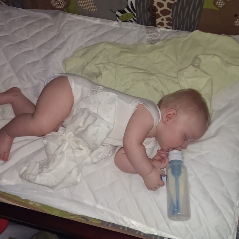 Brayden sleeping with bottle