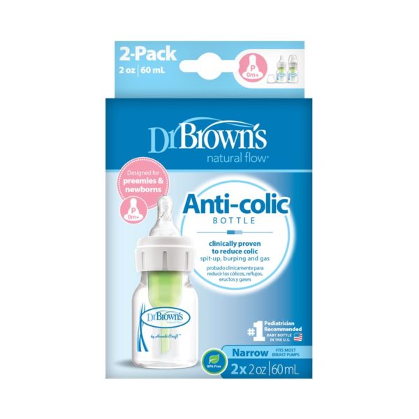 Dr. Brown's OPtions+ Narrow 2oz baby bottle in packaging