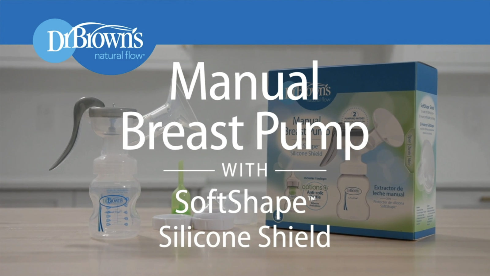 Dr. Brown's Dr. Brown’s™ Manual Breast Pump with SoftShape™ Silicone Shield & Anti-Colic Options+™ Wide-Neck Baby Bottle 5 oz/150 mL