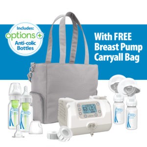 Dr. Brown's Customflow Double Electric Breast Pump with 2 narrow Dr. Brown's Bottles
