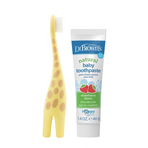 Dr. Brown's Baby Toothbrush - Giraffe and Baby Toothpaste