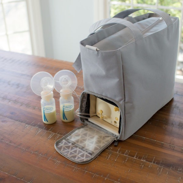 Dr. Brown's Breast Pump Carryall Tote Bag Set on Counter Top