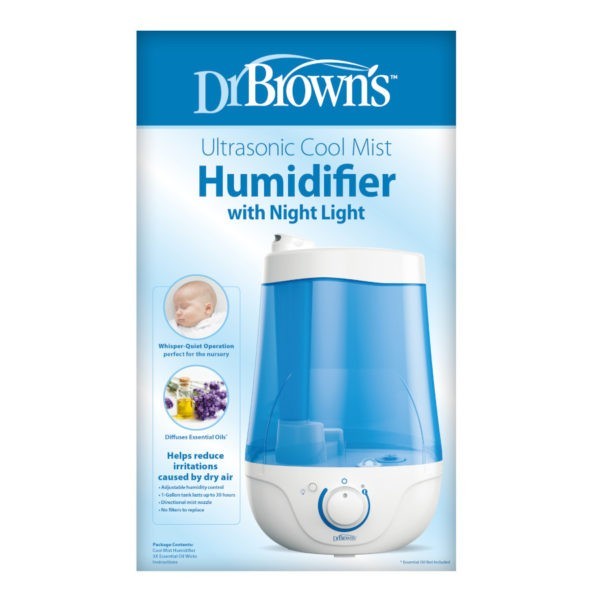 Dr. Brown’s™ Ultrasonic Cool Mist Humidifier with Nightlight Packaging Front