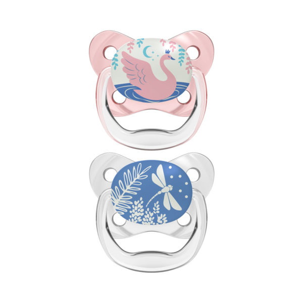 Dr. Brown's™ PreVent™ Contoured Glow-in-the-Dark Pacifiers w/ Swan and Dragonfly