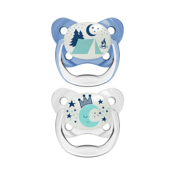 Dr. Brown's™ PreVent™ Contoured Glow-in-the-Dark Pacifiers w/ Camping and Moon