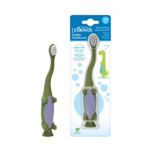 Dr. Brown’s™ Dinosaur Toddler Toothbrush, Front View and Packaged
