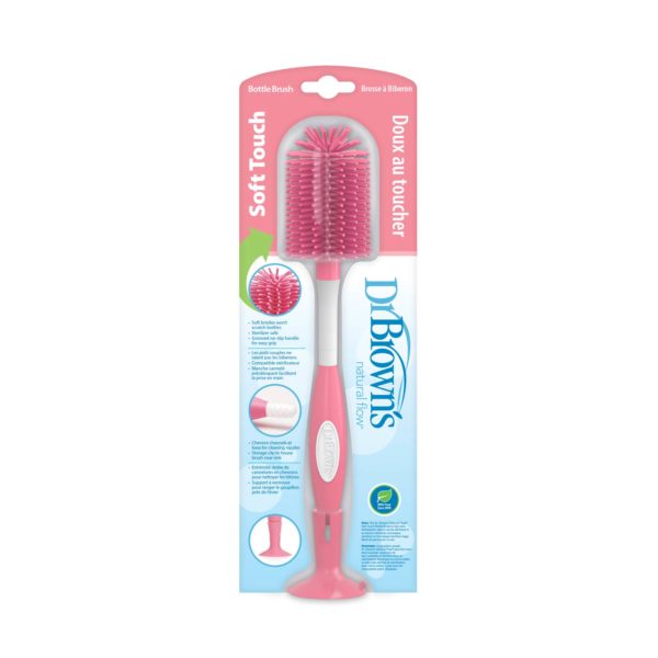 Soft Touch Bottle Brush, Pink, Packaged