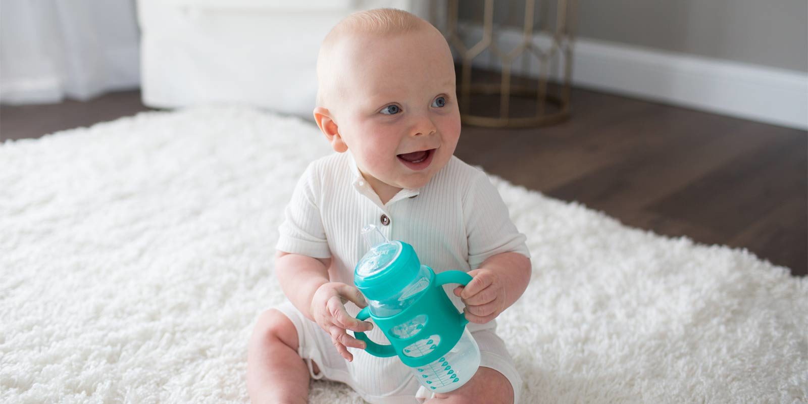 Baby with Sippy Spout Bottle with Silicone Handles