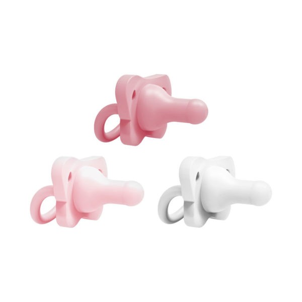HappyPaci™ 100% Silicone Pacifier - Pink, Light Pink, White