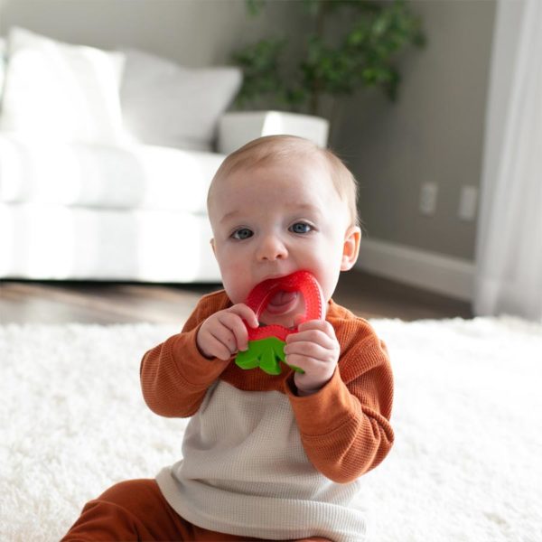 Baby with an AquaCool Water-filled Apple Teether