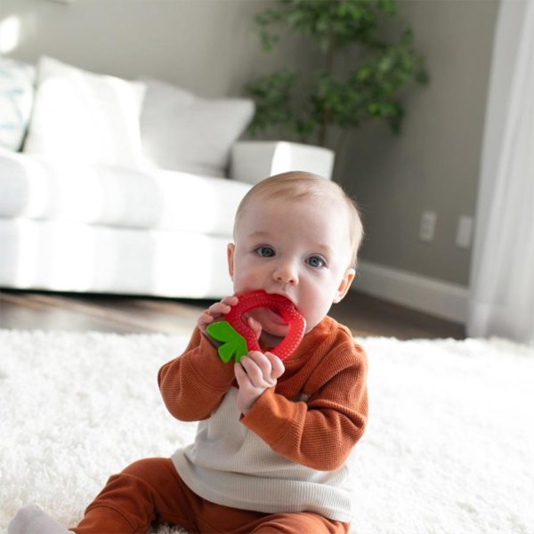 Baby with an AquaCool Water-filled Apple Teether