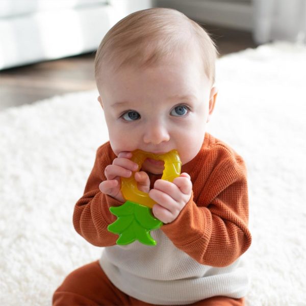 Baby with an AquaCool Water-filled Pineapple Teether