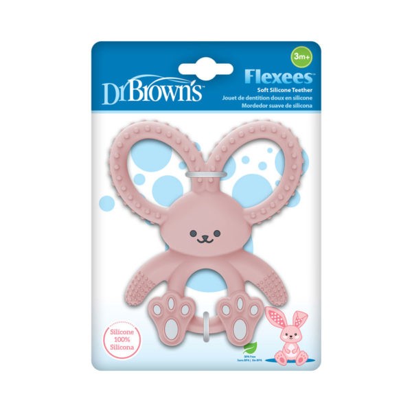 Flexees™ Bunny Teether, Pink - Packaged