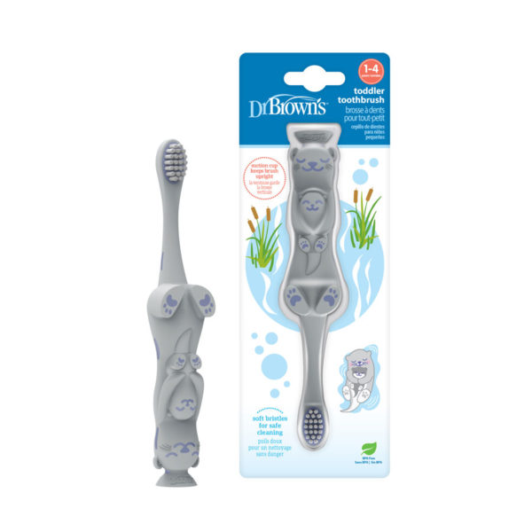 Otter Toddler Toothbrush, Packaged and Unpackaged