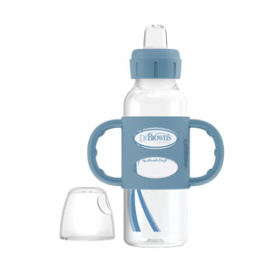 Milestones™ Narrow Sippy Bottle with Silicone Handles, Light Blue, Uncapped