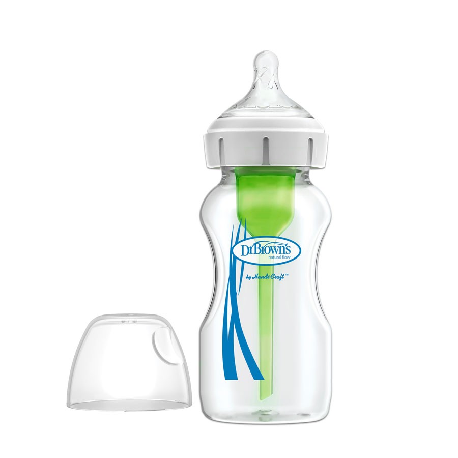 Baby Glass Bottle Anti Colic Wide Neck With Detachable Handle Feeding W4Z5 