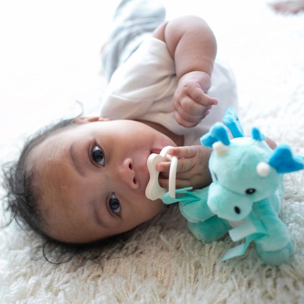 Infant with HappyPaci Dragon Lovey