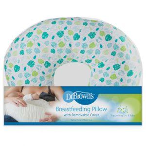 Green Breastfeeding Pillow w/ removable cover, Packaged