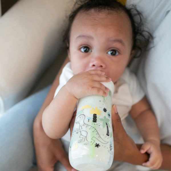 Infant with a 9oz Wide-Neck Bottle, Dinosaur Design