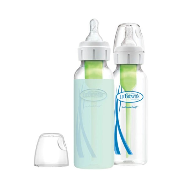 Options+ Narrow Glass Bottle with Silicone Sleeve, 8oz