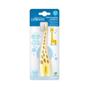 Giraffe toddler toothbrush, packaged