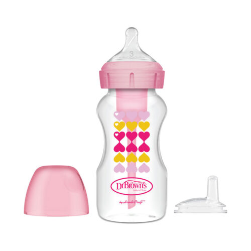 Dr. Brown’s Natural Flow® Anti-Colic Options+™ Wide-Neck Sippy Bottle Starter Kit, 9oz/270mL