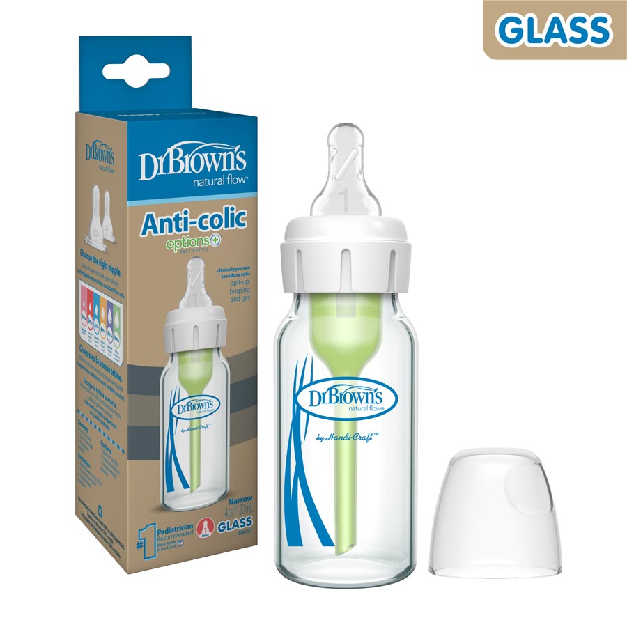 Dr. Brown's Natural Flow® Options+™ Narrow Glass Bottle Silicone