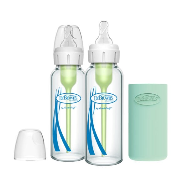 Options+ Narrow Glass Bottle with Silicone Sleeve, 8oz
