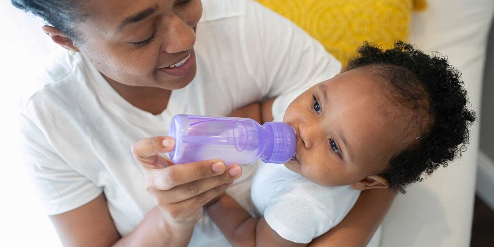 Parent bottle-feeding infant
