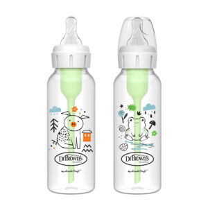 Natural Flow® Anti-Colic Options+™ Narrow Baby Bottle, Pig & Frog Deco
