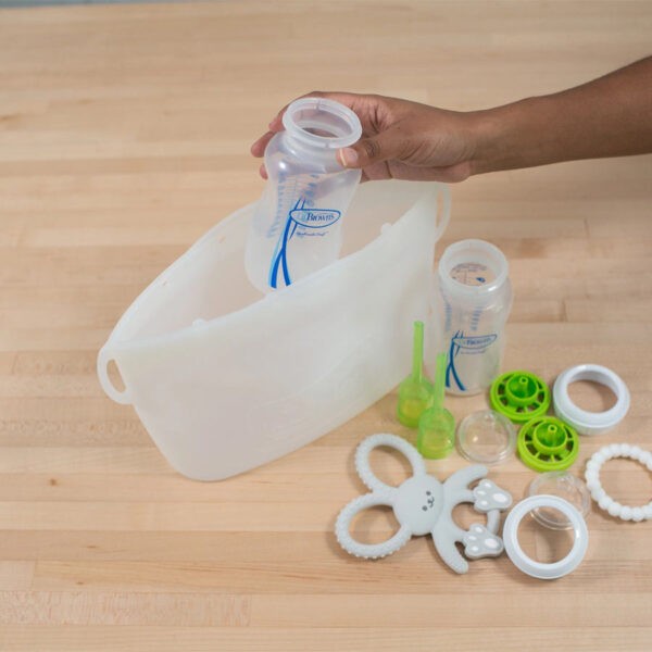 Microwave Sterilizer Bag w/ Wide-Neck bottle and accessories